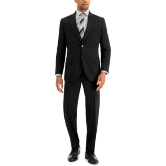 Nautica Men Modern Fit Bi Stretch Suit Black Size 36S